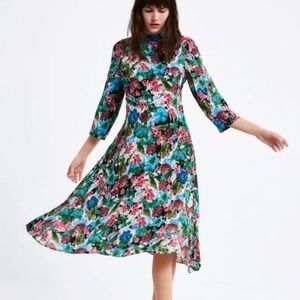 Zara Floral Midi Dress